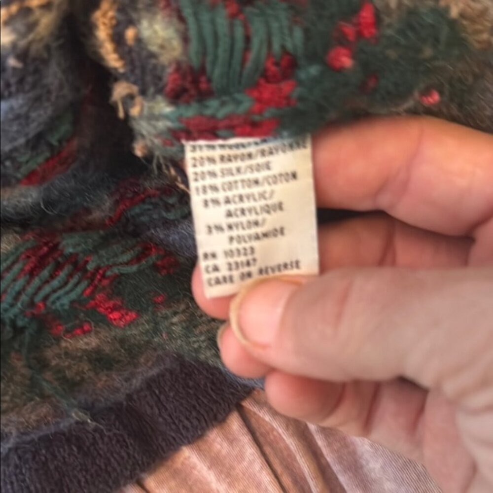 Talbots Multicolor Patterned Knit Cardigan- Vinta… - image 6